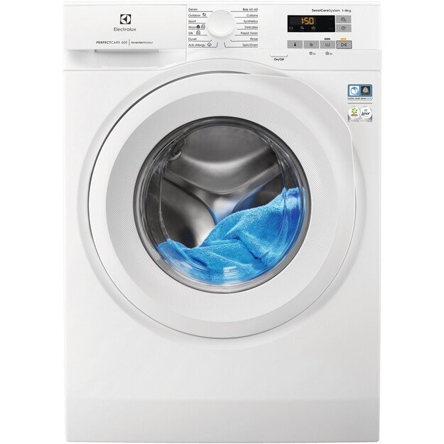 Skalbimo mašina Electrolux EW6FN528S, 8 kg, balta