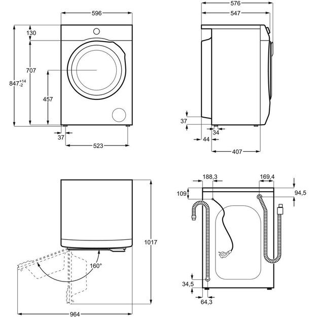 Skalbimo mašina Electrolux EW6FN528S, 8 kg, balta