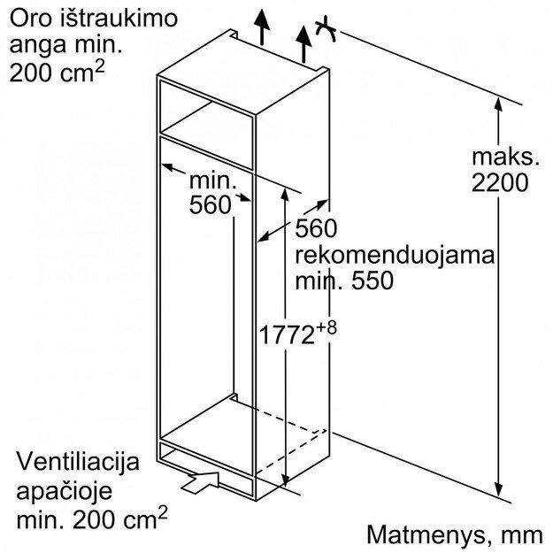 Įmontuojamas šaldytuvas Bosch KIR81ADD0