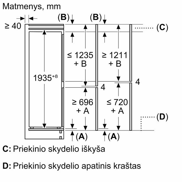 Įmontuojamas šaldytuvas Bosch KBN96SDD0