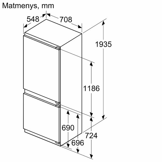 Įmontuojamas šaldytuvas Bosch KBN96SDD0