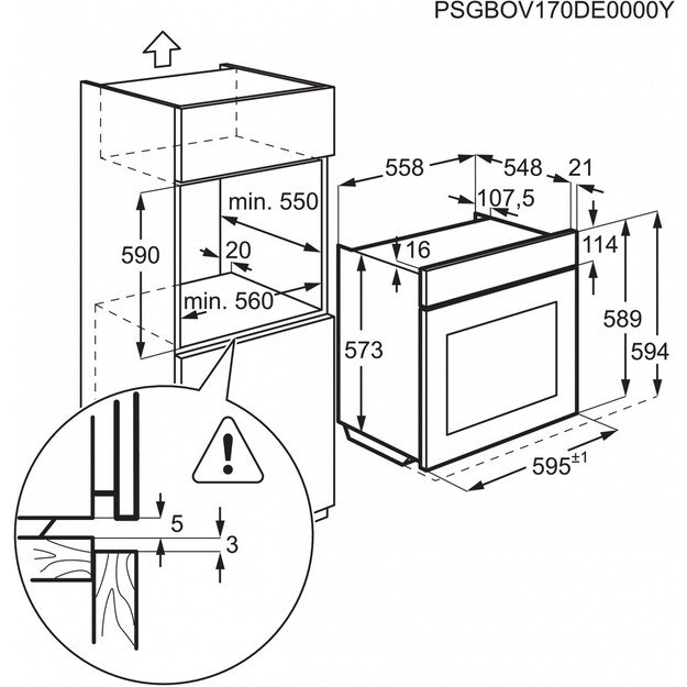 Įmontuojama orkaitė Electrolux EOC6P71X, su garų funkcija