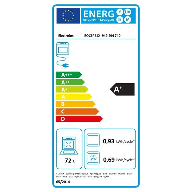 Įmontuojama orkaitė Electrolux EOC6P71X, su garų funkcija