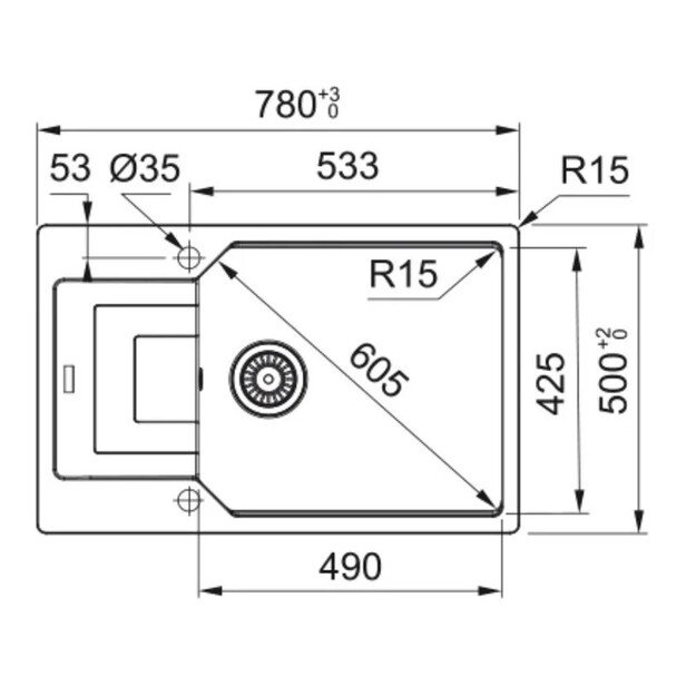 Plautuvė Franke UBG 611-78XL, 114.0682.569, Fragranite, akmens pilka