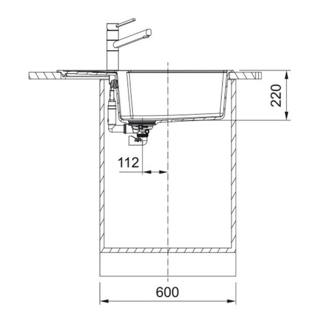 Plautuvė Franke UBG 611-78XL, 114.0682.569, Fragranite, akmens pilka