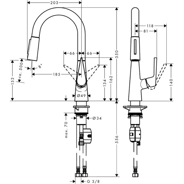 Virtuvinis maišytuvas su ištraukiama žarna Hansgrohe Talis M51 72815800