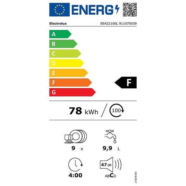 Įmontuojama indaplovė Electrolux EEA22100L