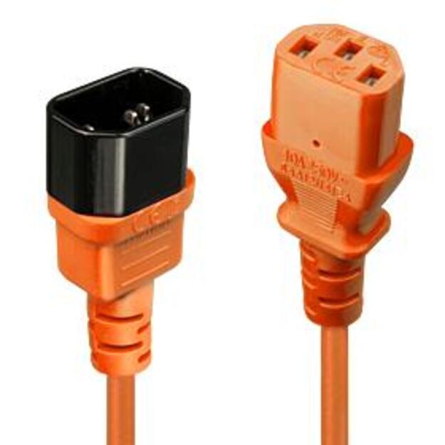 CABLE POWER IEC EXTENSION 2M/ORANGE 30475 LINDY