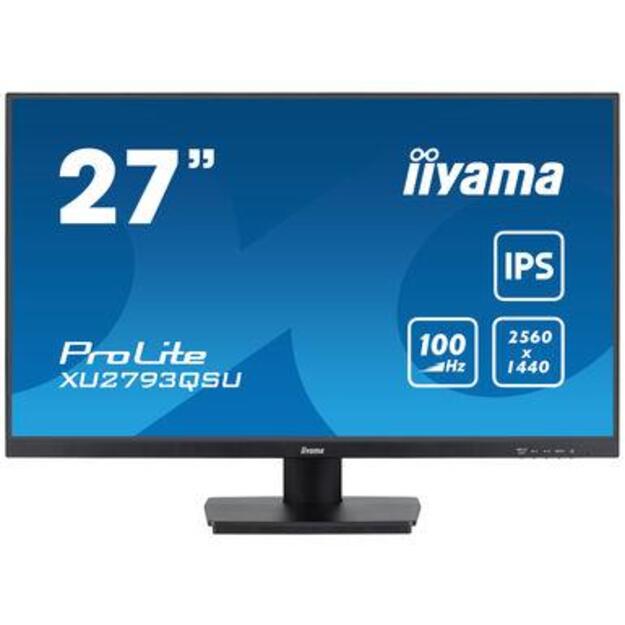 LCD Monitor|IIYAMA|27 |Business|Panel IPS|2560x1440|16:9|100Hz|Matte|1 ms|Speakers|Tilt|Colour Black|XU2793QSU-B6