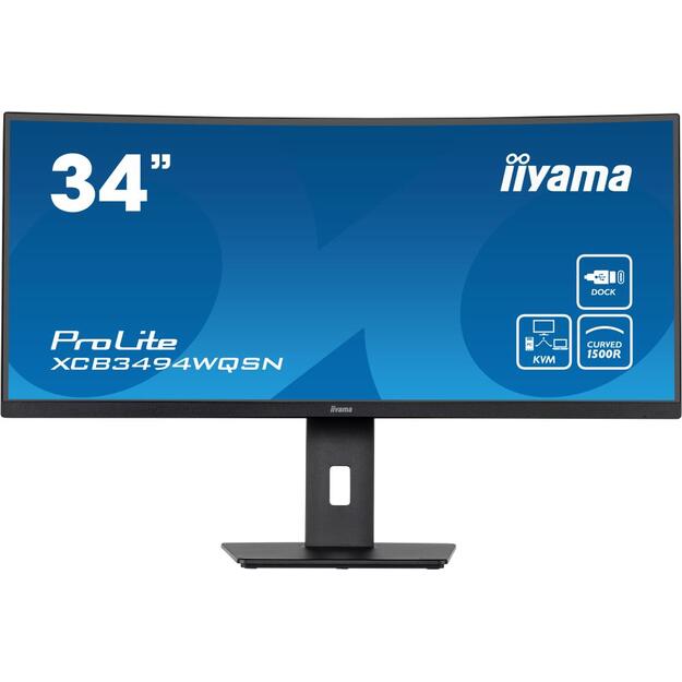 LCD Monitor|IIYAMA|XCB3494WQSN-B5|34 |Curved/21 : 9|Panel VA|3440x1440|21:9|Matte|0.4 ms|Speakers|Swivel|Height adjustable|Tilt|Colour Black|XCB3494WQSN-B5