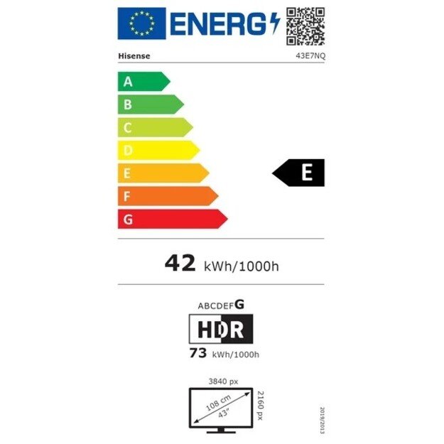 LED televizorius Hisense 43E7NQ