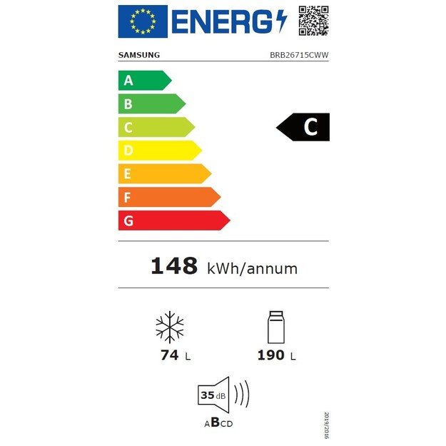 Montuojamas šaldytuvas Samsung BRB26715CWW