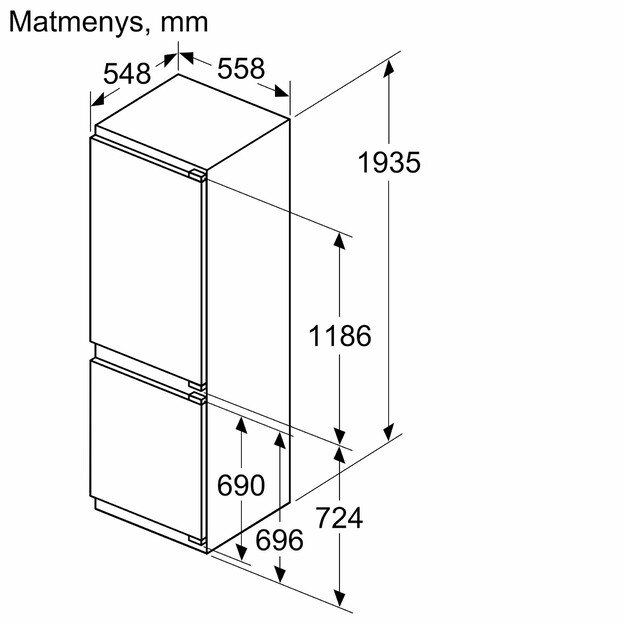 Įmontuojamas šaldytuvas Bosch KIN96SFD0