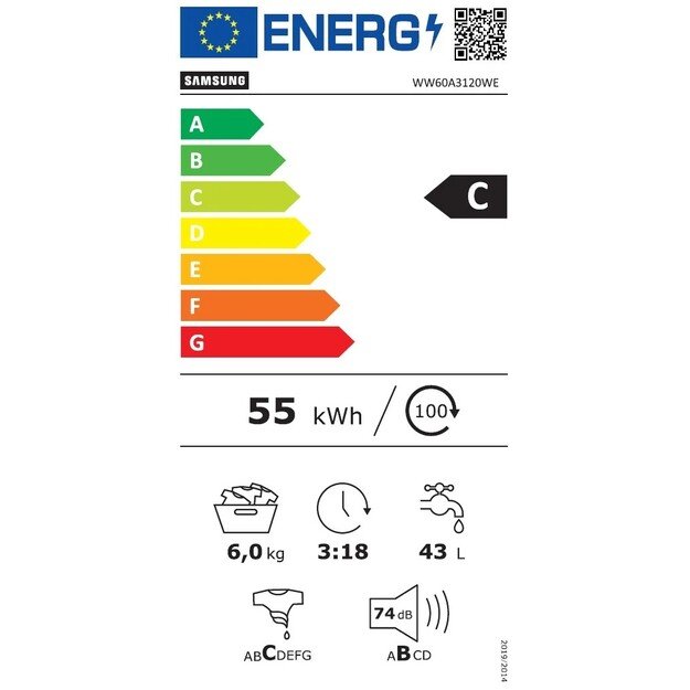 Skalbimo mašina Samsung WW60A3120WE/LE