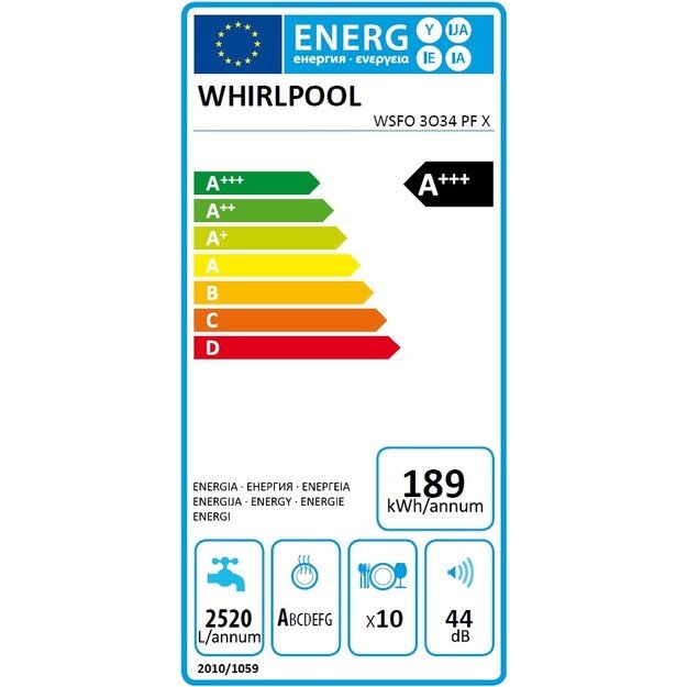 Indaplovė Whirlpool WSFO 3O34 PF 2
