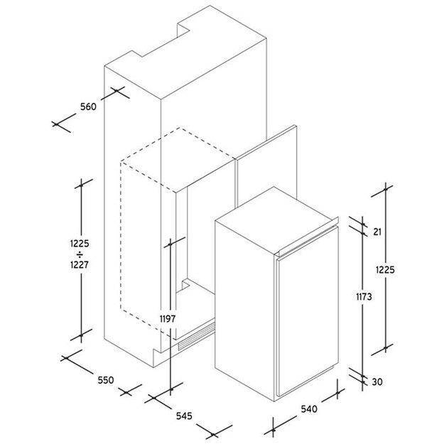 Šaldytuvas CANDY CIL 220 NE 1