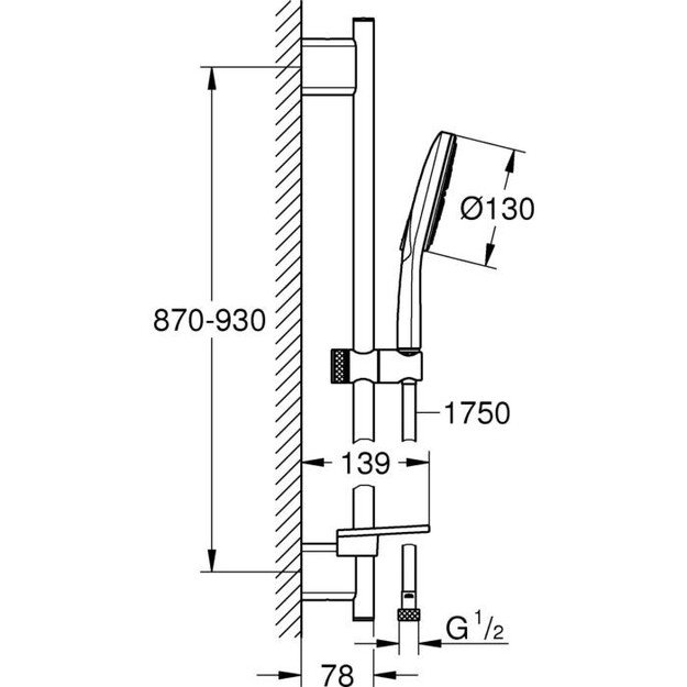 Dušo komplektas Grohe RAINSHOWER SMARTACTIVE 130, 26578LS0 2