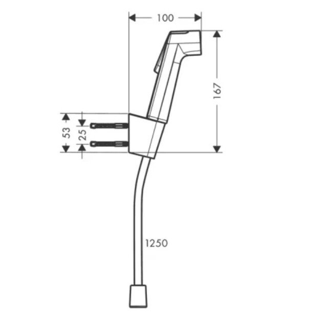 Bidė dušelis Hansgrohe 29238700, matinė balta 1
