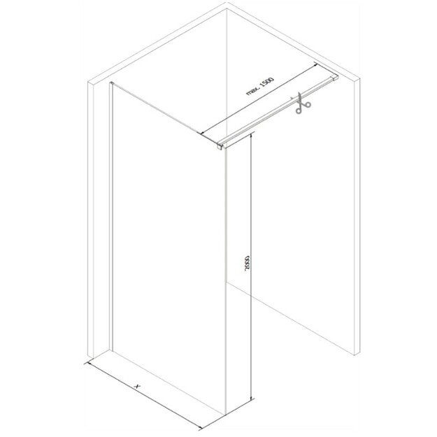 Dušo sienelė Mexen Kioto 70cm, juoda matinė 1