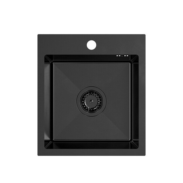 LUKE 90 plautuvė juoda (40x45x20) su sifonu + Maggie maišytuvas juodas ZH4045PVDBLM_3323503PVDB LM 4