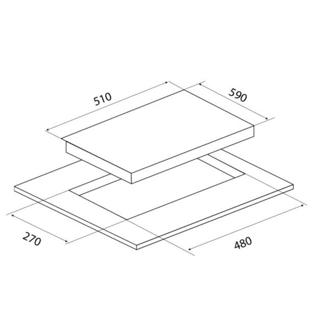 Įmontuojama dujinė domino kaitlentė MPM MPM-30-GMH-20 2