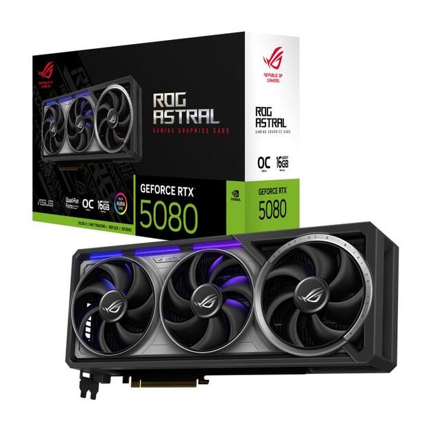Graphics Card|ASUS|NVIDIA GeForce RTX 5080|16 GB|GDDR7|256 bit|PCIE 5.0 16x|Triple slot Fansink|2xHDMI|3xDisplayPort|ASTRAL-RTX5080-O16G-GAM