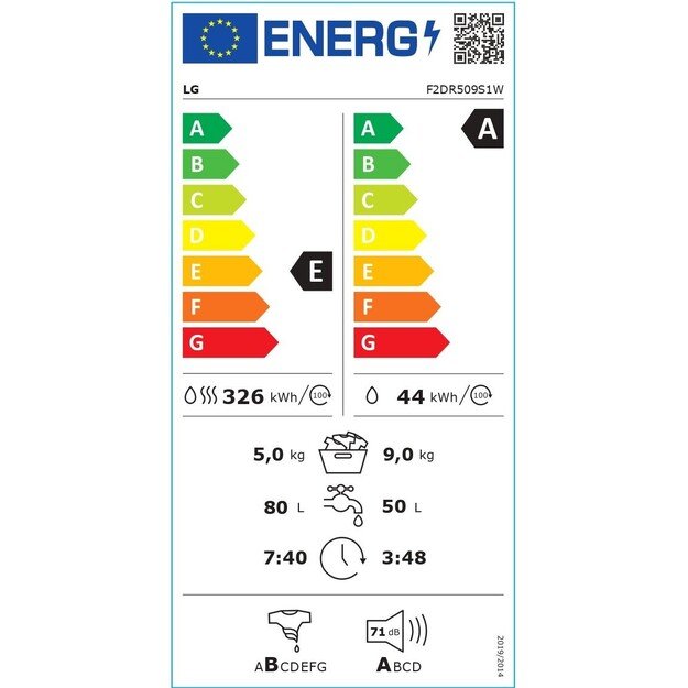 Skalbimo ma&scaron;ina su džiovinimo funkcija LG F2DR509S1W 4