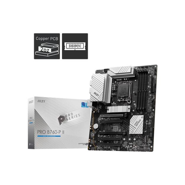 Mainboard|MSI|Intel B760 Express|LGA1700|Memory DDR5|Memory slots 4|5xPCI-Express 5.0 16x|2xM.2|1xHDMI|1xDisplayPort|2xUSB 2.0|2xUSB 3.2|1xUSB-C|1xOptical S/PDIF|1xRJ45|5xAudio port|PROB760-PII