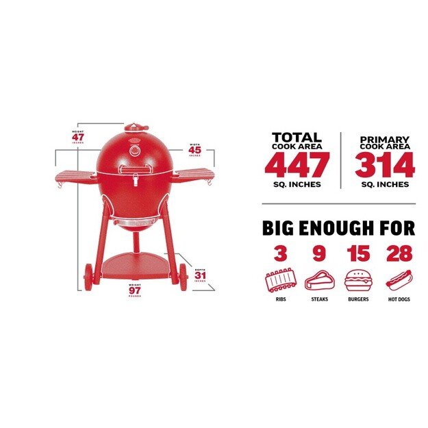 Anglinis lauko grilis Kamado Char-Griller Akorn 57cm 3