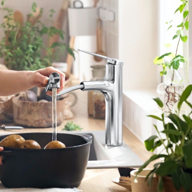 Plautuvės maišytuvas su ištraukiama žarna Hansgrohe Zesis M33, 74801000, chromo 2