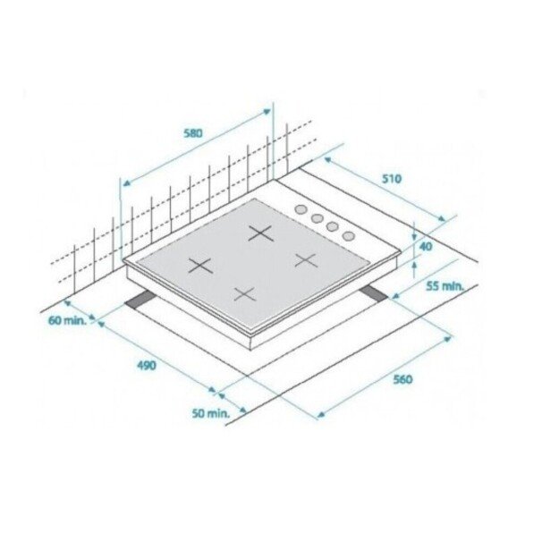 Įmontuojama dujinė kaitlentė Beko HIGG 64123 SB 1