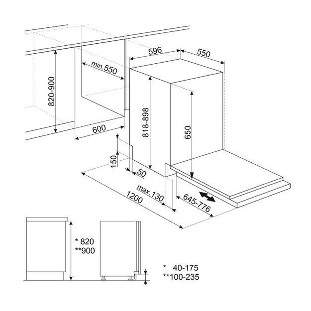 Įmontuojama indaplovė Smeg STL262D 1