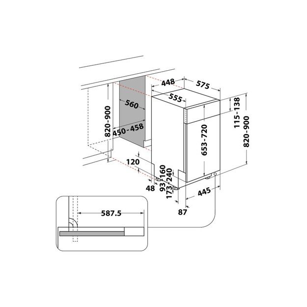 Indaplovė Whirlpool WSBO 3O34 PF X 4
