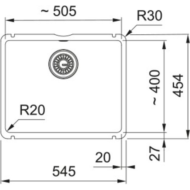 Virtuvės plautuvė Franke Kubus KXK 110-51, montuojama po stalviršiu, 126.0735.186 2