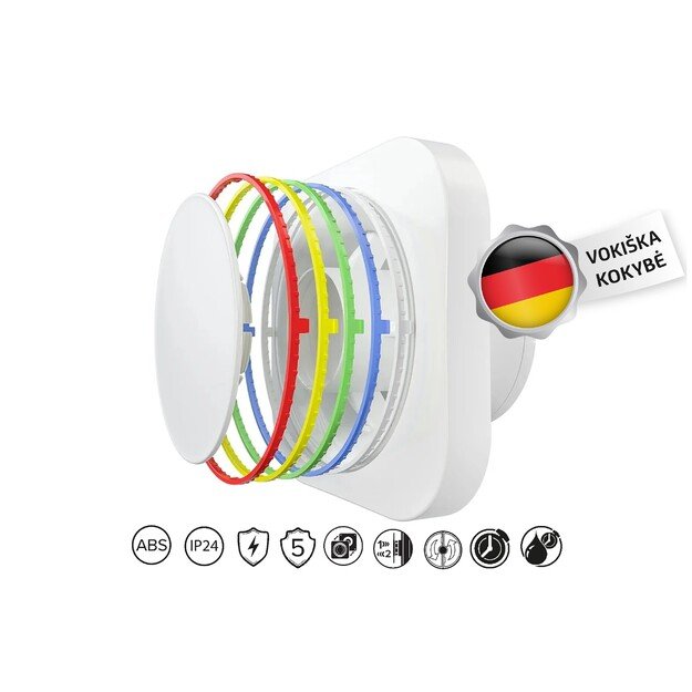 Vonios kambario ventiliatorius Vlano MOON 100 TH (su laikmačiu ir drėgmės jutikliu) 100 mm 2