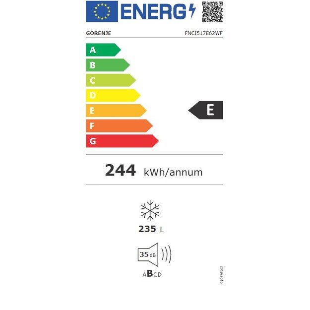 Įmontuojamas &scaron;aldiklis Gorenje G600, FNCI517E62WF, 235 l 1