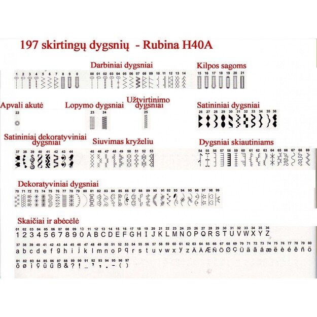 Kompiuterizuota siuvimo ma&scaron;ina Rubina H40A 1