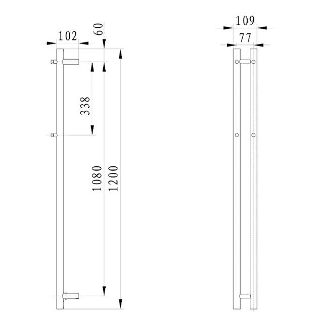 Elektrinis rank&scaron;luosčių džiovintuvas Sapho PAPINADO 109x1200 mm, ER740, chromuotas 1