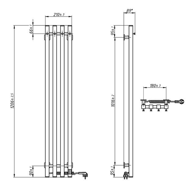 Elektrinis rank&scaron;luosčių džiovintuvas Navin Levante 210x1200, Sensor, 12-257153-2112, (laidas kairėje 2