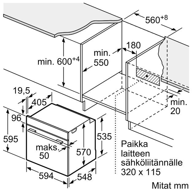 Įmontuojama orkaitė Siemens iQ300, HB272ABB3 5