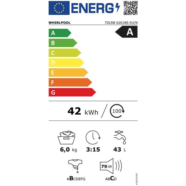 I&scaron; vir&scaron;aus pakraunama skalbimo ma&scaron;ina Whirlpool TDLRB 6261BS EU/N, 6,0 kg 1