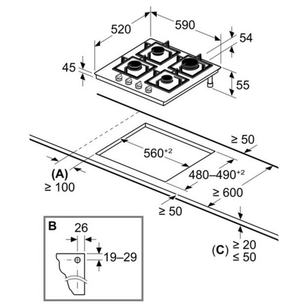 Įmontuojama dujinė kaitlentė SIEMENS iQ500, EP6A6PI10, 60 cm 2