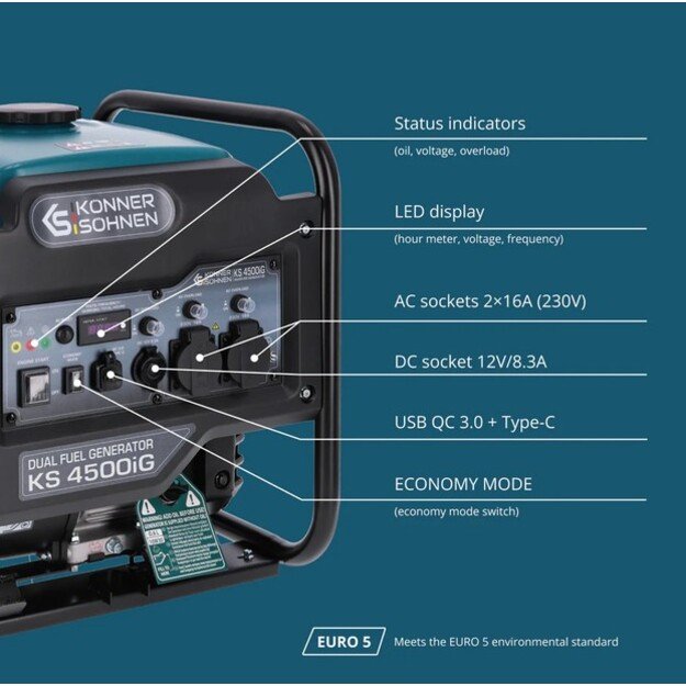 Inverterinis generatorius KS 4500iG KONNER  amp SOHNEN 11