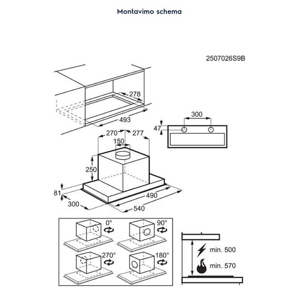 Įmontuojamas gartraukis Electrolux Hob2Hood, EFG716R 1