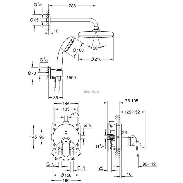 Dušo sistema Eurosmart Cosmo 25219001