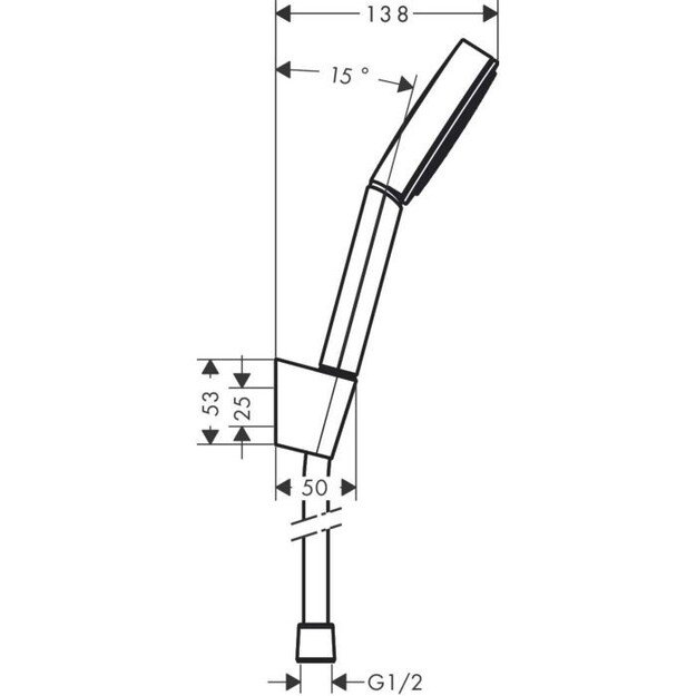 Rankinio dušo ir dušo žarnos komplektas Hansgrohe Pulsify S 24301000, chromas