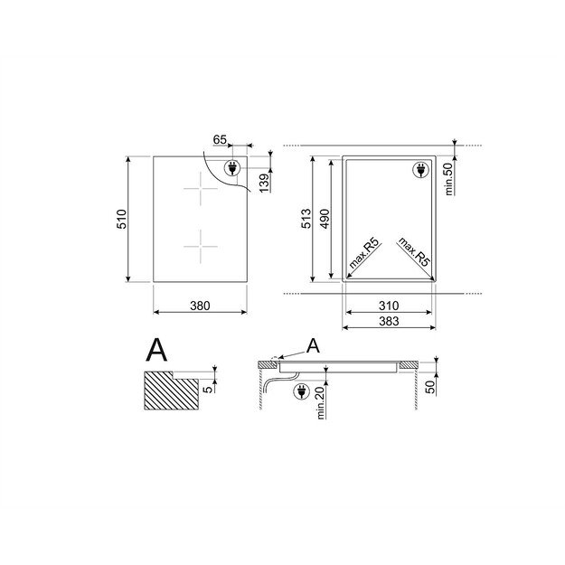 Indukcinė kaitlentė Smeg SIM3323D