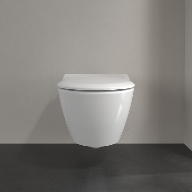 Pakabinamas klozetas Villeroy & Boch Subway 2 Direct Flush su slim Soft Close dangčiu ir CeramicPlus