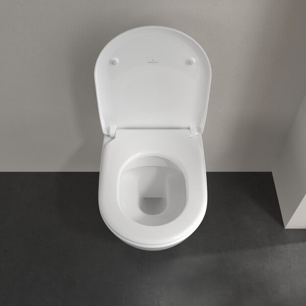 Pakabinamas klozetas Villeroy & Boch Subway 2 Direct Flush su slim Soft Close dangčiu ir CeramicPlus