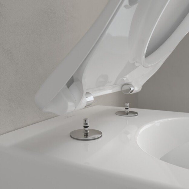 Pakabinamas klozetas Villeroy & Boch Subway 2 Direct Flush su slim Soft Close dangčiu ir CeramicPlus